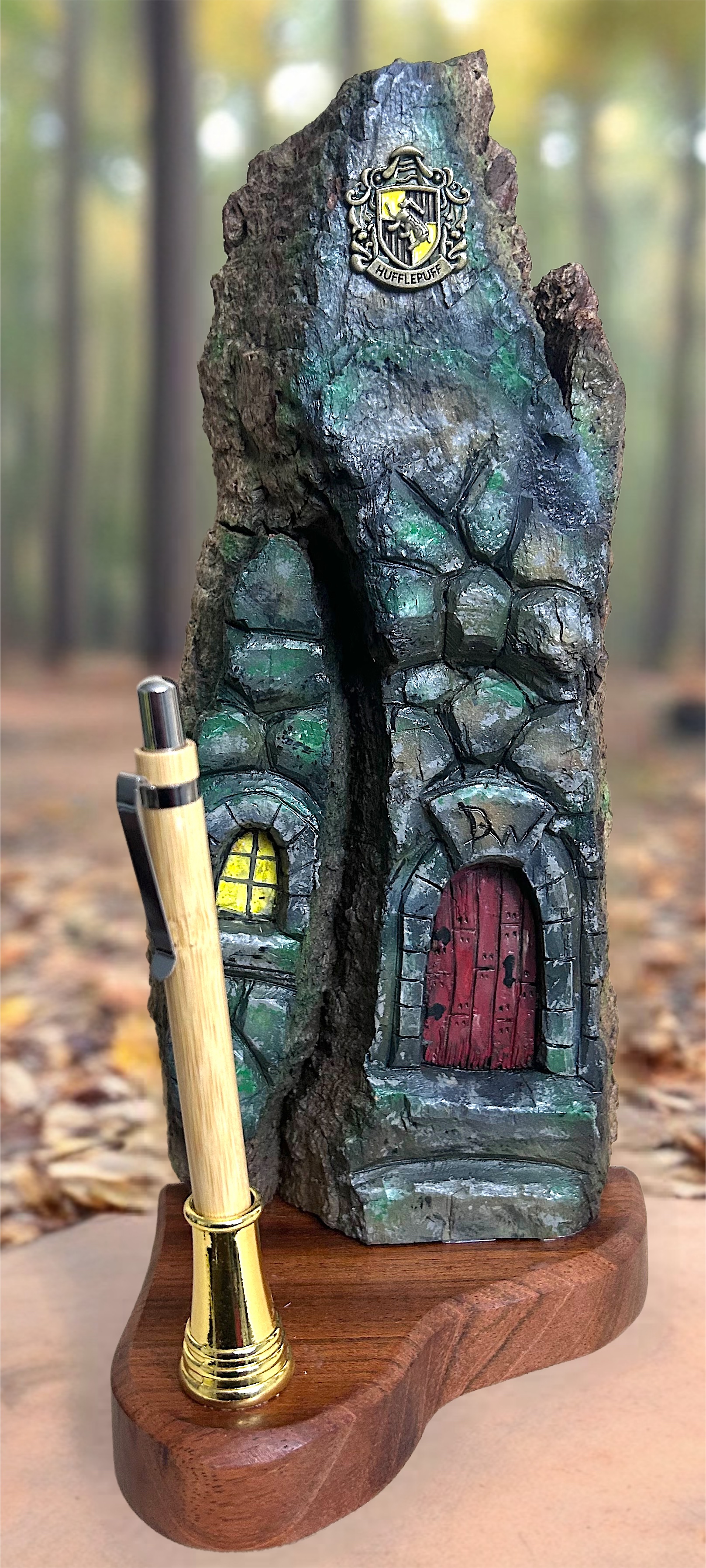 Cottonwood Whimsical carving with Pen,